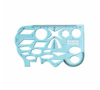 TOP-MAX Regla geométrica multifuncional, regla de dibujo de matemáticas, regla de función de plástico transparente, graduaciones precisas para estudiantes, escuela, suministros de oficina, azul (suave