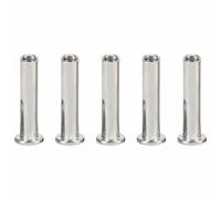 TOP-MAX Tuercas hexagonales planas M6 x 50 mm, casquillo roscado hexagonal, tuercas de acero inoxidable, conector de cabeza plana para reparación de muebles, paquete de 5 unidades