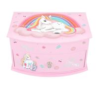 Depesche 13203 Ylvi - Joyero pequeño en Rosa, con Motivo y Dibujo de Unicornio, joyero con Tapa abatible y Espejo