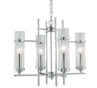 Top Moderno Araña de Cristal Vidrio Cromo Ø49cm Pendelleuchte Iluminación Dentro