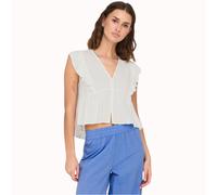 ONLY Blusa 'ONLRian Flonce' blanco lana, Talla M