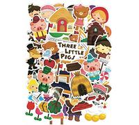 ⭐️ Top pegatinas. Juego de 45 pegatinas para cuentos - Caperucita Roja, tres cerditos, Hansel y Gretel, Jack y el Frijol mágico - Decals, Scrapbooking