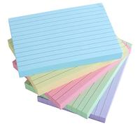 TOP-Pindu Tarjetas de índice A6, 400 hojas, papel pulpado sin madera, 150 g/m², 5 colores, adecuado para plumas estilográficas y bolígrafos de bola, ideal para revisiones y registro