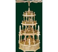 Top Pirámide de Mesa Cristo Nacimiento Natural Eléctricamente 3 Plantas Nuevo