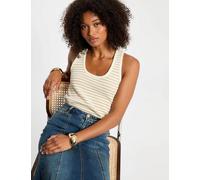 Top punto con rayas blanco mujer L