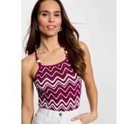 Top punto estampado ciruela mujer M