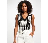 Top punto sin mangas rayas negro mujer L