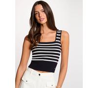 Top punto tirantes anchos azul marino mujer M