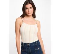 Top punto tirantes finos marfil mujer XS