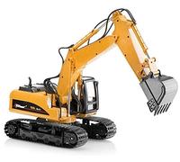 Top Race Juguete de excavadora de construcción de metal fundido a presión-Tractor de excavadora modelo Escala 1:40 para niños y adultos de 3,4,5,6,7,8,9 años y más Juego en interiores y exteriores