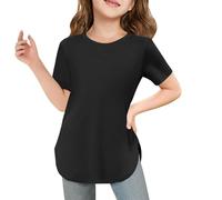 Top Rosa Chica Chic Cortas para Chicas, Cuello del Cuello, Túnica Suave, Camisetas, 514 Años Calcetines Altos Chica Invierno, Le Noir, 5-6 Años