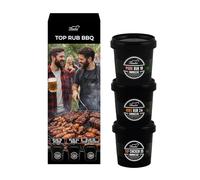 TOP Rub BBQ Bembo - 3 Mezclas Premium (Pork 18, Ribs 24, Chicken 35) - Especias para Cerdo, Costillas y Pollo - Parrilla, Barbacoa y Horno - Tarros Anti Luz y Anti Oxidación