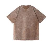 Top Tie Camiseta Oversize Algodón Lavado Vintage Camiseta Amplia Unisex Hombros Caídos