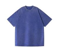 Top Tie Camiseta Oversize Algodón Lavado Vintage Camiseta Amplia Unisex Hombros Caídos