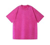 Top Tie Camiseta Oversize Algodón Lavado Vintage Camiseta Amplia Unisex Hombros Caídos