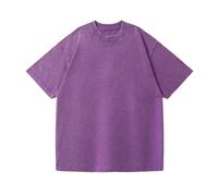 Top Tie Camiseta Oversize Algodón Lavado Vintage Camiseta Amplia Unisex Hombros Caídos