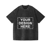 Top Tie Camiseta personalizada de gran tamaño estilo vintage lavado Agregue su foto y texto