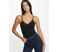 Top tirantes finos con bandas de encaje negro mujer S