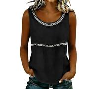 Top Tirantes Mujer,Top Sin Mangas Calado De Mezcla Transpirable para Un Look Casual De Verano Blusa Tipo TúNica De Corte Holgado