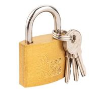 Top Tools - Candado de hierro fundido con revestimiento de latón, 30 mm de ancho, incluye 3 llaves