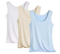 Top Tops Sueltos Transpirable Chaleco Running, Camisón Mujer Algodón Fines Tirantes Camiseta Mujer Gran Talla Blusa Color Sólido Detirantes Leger Camiseta Cómoda Base Tops Tops, azul claro, XL