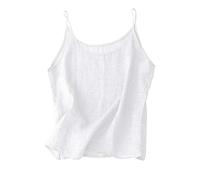 Top Tops sueltos transpirables para mujer, algodón, lino, camiseta retro para mujer, talla grande, camisa, verano, primavera, chaleco, tirantes delgados, tirantes casuales, corsé ligero, alto holgado