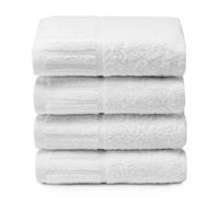 Top Towel - 4 Toallas Lavabo o Manos -Toallas Blancas Hotel - Toallas de baño Grandes - Algodón 100% - Blanco - 50x 100 cms