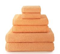 Top Towel - Plus - Toallas de baño grandes - Toallas baño - 2 toallas cara o bidet + 2 toallas de mano o lavabo + 2 toallas de ducha - Algodon 100% - Papaya