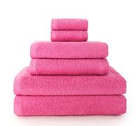 Top Towel - Plus - Toallas de baño grandes - Toallas baño - 2 toallas cara o bidet + 2 toallas de mano o lavabo + 2 toallas de ducha - Algodon 100% - Fresa
