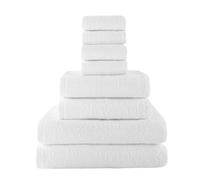 Top Towel - Juego de Toallas Baño Completo (8 Piezas): 4 Toallas Bidé/Cara, 2 Toallas Manos/Lavabo y 2 Toallas Baño Grandes Ducha - Algodón 100%, 400 g/m², Suaves y Absorbentes