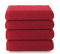Top Towel - Plus - Toallas baño - 4 toallas de cara o bidet - 30x50 cms - Algodon 100% - Granate