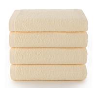 Top Towel - Plus - Toallas baño - 4 toallas de cara o bidet - 30x50 cms - Algodon 100% - Natural