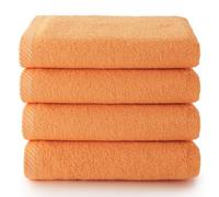 Top Towel - Plus - Toallas baño - 4 toallas de cara o bidet - 30x50 cms - Algodon 100% - Papaya