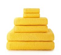Top Towel - Plus - Toallas de baño grandes - Toallas baño - 2 toallas cara o bidet + 2 toallas de mano o lavabo + 2 toallas de ducha - Algodon 100% - Limon