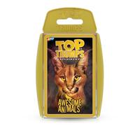 Top Trumps Impresionante Juego de Cartas clásicos de Animales, descubre lo Lindo Que es el Leopardo de Las Nieves y lo Grande Que es el Rinoceronte Negro, Juego de Cartas Educativo para más de 2