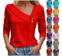 Top Vestido Mujer Chic - Blusas Y Blusas Mujer Tamaño Grande - Camisa con Botón Blusa 2025 Nueva Blusa Manga Larga Top Casual Color Sólido Loungewear Business Camisa, Sky Blue, S