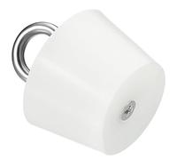TOP-VIGOR 1 tapón cónico de goma, tapón sólido de bañera de 37 mm a 46 mm con anillo, tapón de goma cónico para tubos de ensayo, tubería de agua, agujero de drenaje, color blanco