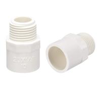 TOP-VIGOR 10 accesorios de tubería de PVC, 20 mm de rosca macho G1/2, conector adaptador de tubería de PVC, acoplamiento de unión