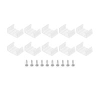 TOP-VIGOR 100 clips de tira de luz LED, soporte de montaje, clips de fijación de plástico, tira LED impermeable con tornillos para cinta de cable de luz RGB de neón de 18 a 20 mm, translúcido