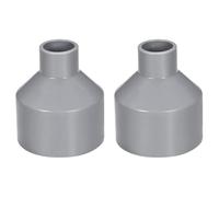 TOP-VIGOR 2 acoplamientos reductores DWV de PVC, conector adaptador de tubería de 20 mm x 50 mm, reductor de conducto para suministros de agua, color gris