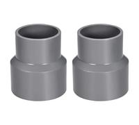 TOP-VIGOR 2 acoplamientos reductores DWV de PVC, conector adaptador de tubería de 50 mm x 63 mm, reductor de conducto para suministros de agua, color gris