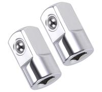 TOP-VIGOR 2 adaptadores de enchufe hembra de 1/4 pulgadas a macho de 1/2 pulgada, adaptador de acero al cromo vanadio de 1/4 a 1/2 con retención de bola para trinquetes y herramientas manuales