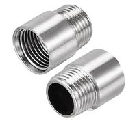 TOP-VIGOR 2 brazos de extensión de cabezal de ducha, extensor de brazo de ducha de 30 mm, extensión de cabezal de ducha de mano de acero inoxidable de 1/2 PT, tubo redondo para accesorio de baño