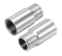 TOP-VIGOR 2 brazos de extensión de cabezal de ducha, extensor de brazo de ducha de 50 mm, extensión de cabezal de ducha de mano de acero inoxidable de 1/2 PT, tubo redondo para accesorio de baño