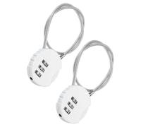 TOP-VIGOR 2 candados de combinación de 12 pulgadas, 3 dígitos para exteriores, impermeables, reajustables, con cuerda de alambre, candado antirrobo para equipaje, gimnasio, taquilla, valla, caja de