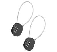 TOP-VIGOR 2 candados de combinación de 8 pulgadas, 3 dígitos para exteriores, impermeables, reajustables, con cuerda de alambre, candado antirrobo de 20 cm, para equipaje, gimnasio, taquilla, valla,