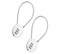 TOP-VIGOR 2 candados de combinación de 8 pulgadas, 3 dígitos para exteriores, impermeables, reajustables, con cuerda de alambre, candado antirrobo de 20 cm, para equipaje, gimnasio, taquilla, valla,