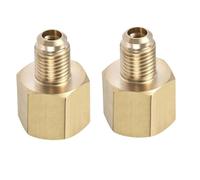 TOP-VIGOR 2 conectores de tubo de latón, conector adaptador de tubo recto SAE macho 3/8 SAE hembra de 1/4 para aire acondicionado y refrigeración
