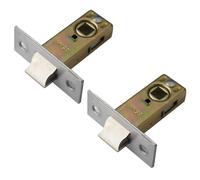 TOP-VIGOR 2 piezas de 35 mm de pestillo de mortaja tubular con tope de puerta, pestillo de puerta silencioso con resorte para puertas interiores, manijas de puerta de palanca