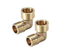 TOP-VIGOR 2 piezas de latón codo de 90 grados 1/4 BSP macho x 1/4 BSP hembra, adaptador de manguera de jardín resistente